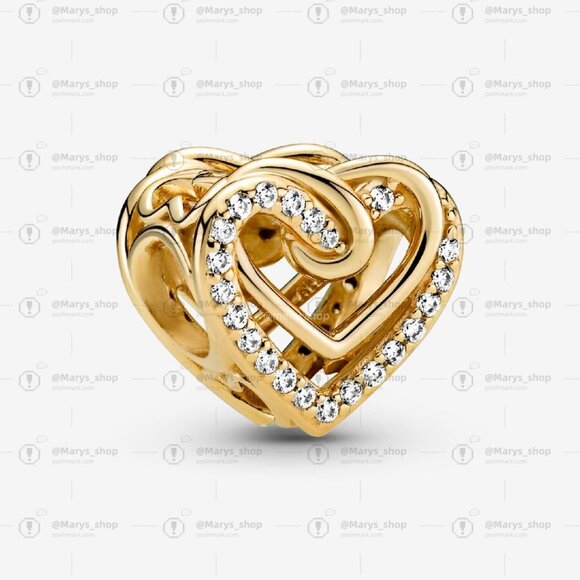 Pandora Sparkling Entwined Hearts Charm|Pendant - Picture 1 of 2